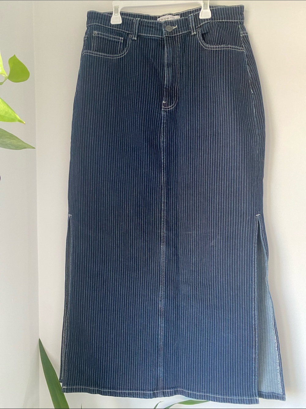 Primark Dark Blue Pinstripe Denim Skirt